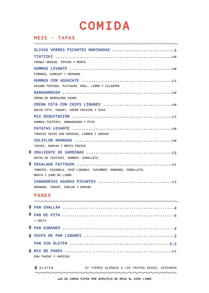 menu 0 of Bistrot Levante
