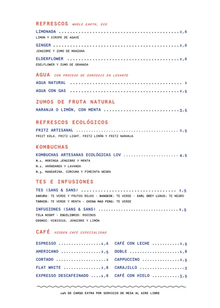 menu 1 of Bistrot Levante