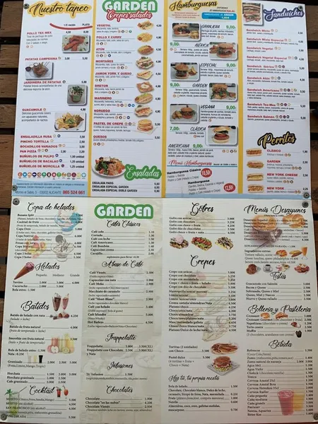 menu 0 of Garden Cafe