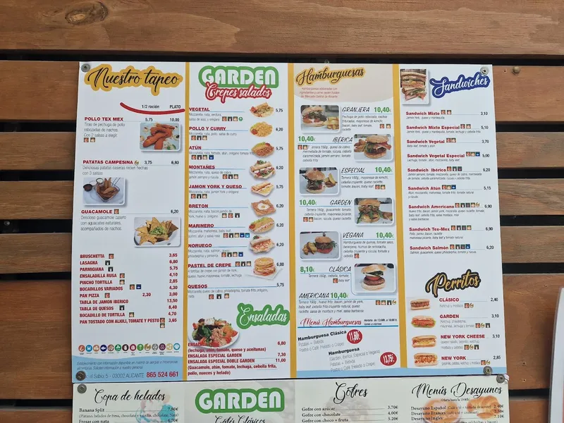 menu 1 of Garden Cafe