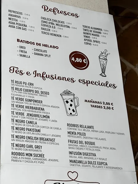 menu 0 of Mon Sucrée