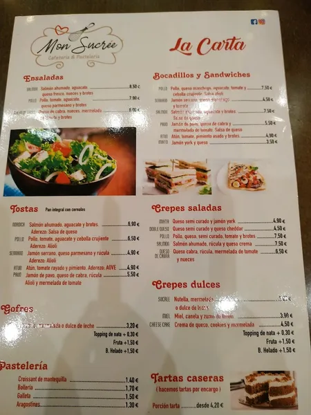 menu 2 of Mon Sucrée