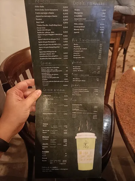 menu 1 of JevoleCoffee