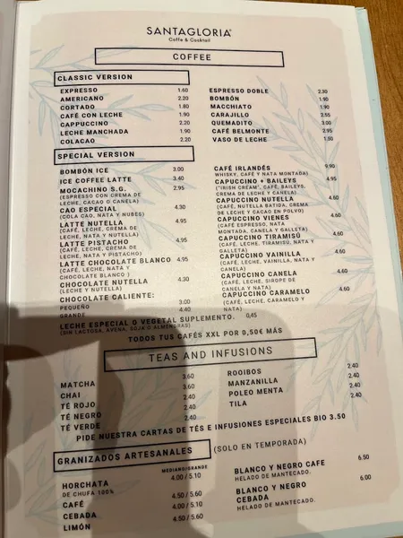menu 2 of Santagloria Coffee & Bakery