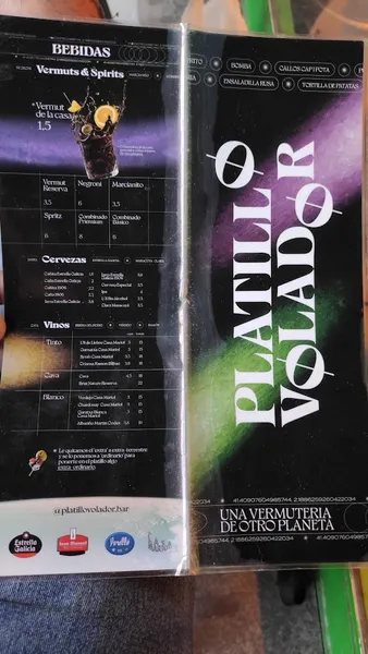 menu 0 of Platillo Volador
