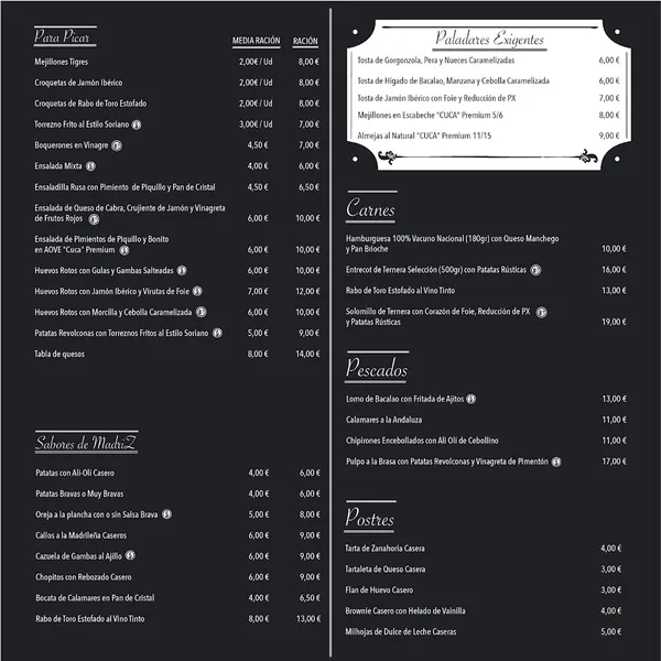 menu 1 of Sanpas Cafetería