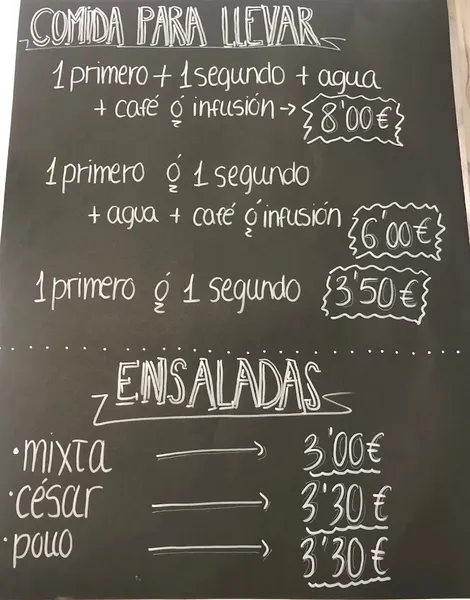 menu 1 of La Galeria Café-Bar