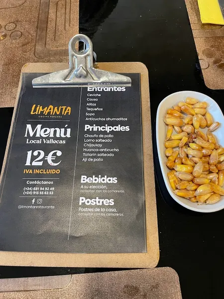menu 2 of Limanta Vallecas Restaurante Peruano
