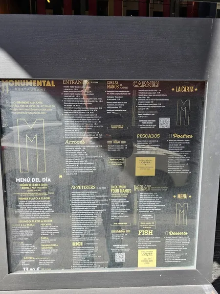 menu 1 of Monumental Restaurant Alicante