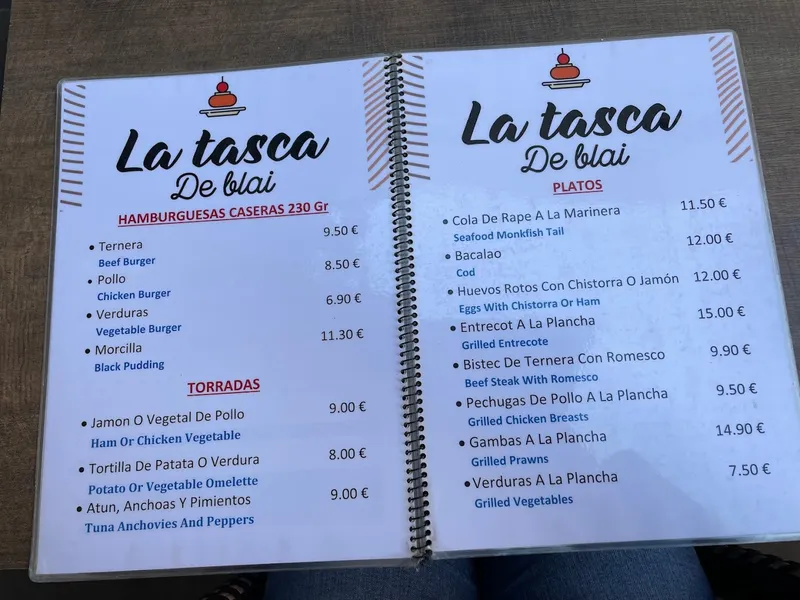 menu 0 of La tasca del blai 12