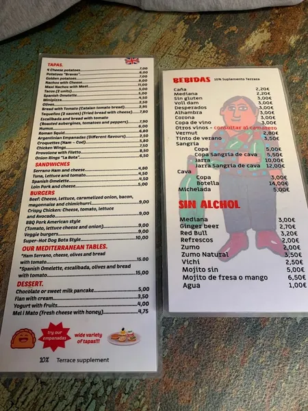 menu 1 of Bar La Bota