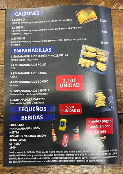 menu 0 of La Fugazzeta (Santiago de Compostela)