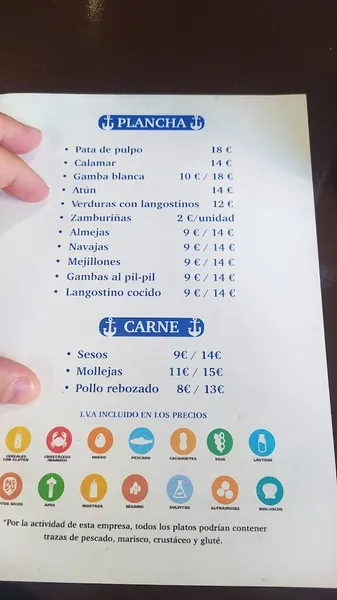 menu 0 of Restaurante Pescaito El Ancla