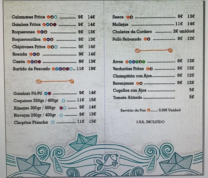 menu 1 of Restaurante Pescaito El Ancla