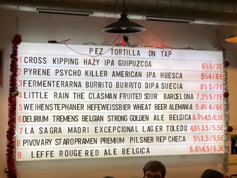menu 2 of Pez Tortilla