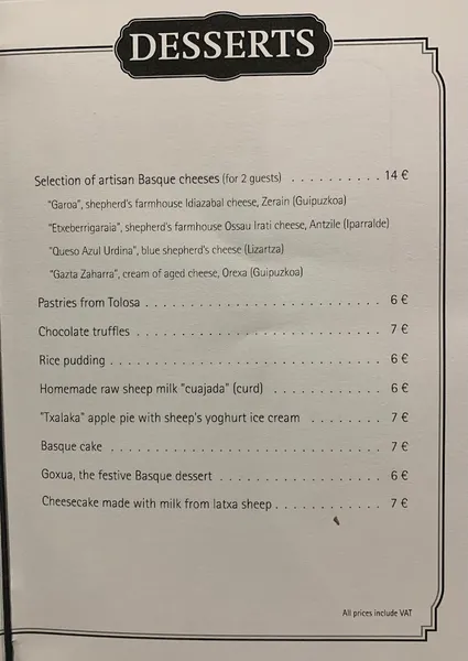 menu 1 of ORIO Fuencarral