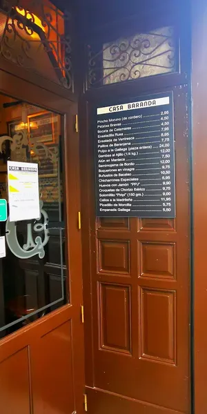 menu 0 of Casa Baranda