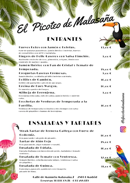 menu 1 of El picoteo de Malasaña Restaurante