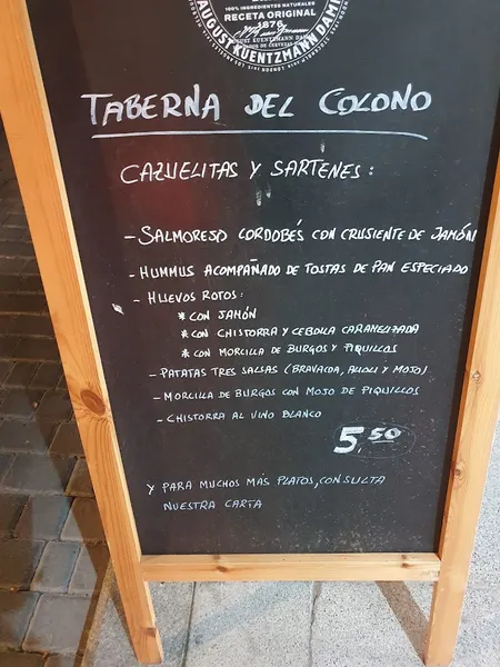 menu 1 of Taberna del Colono