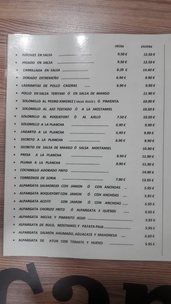 menu 0 of Mesón Postigo 2
