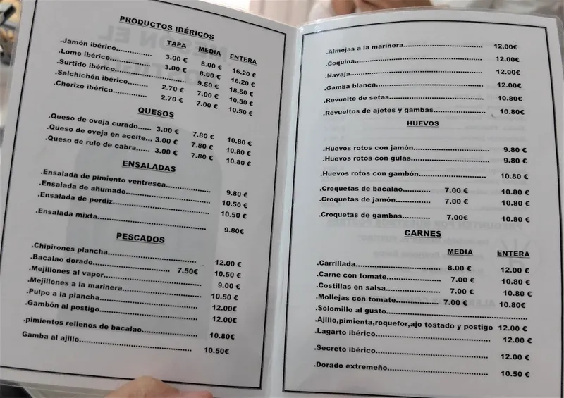 menu 2 of Mesón Postigo 2