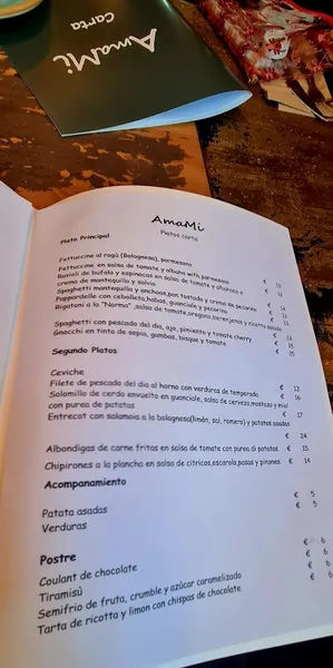 menu 2 of AmaMi