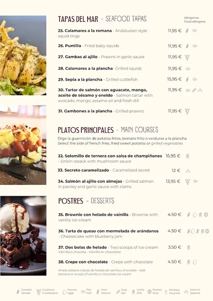 menu 2 of La Terraza Valencia Bar