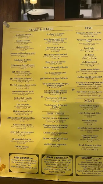 menu 2 of Restaurante la Pequeña Pulperia