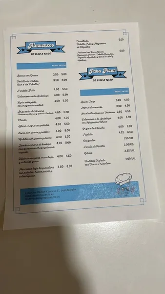 menu 1 of Restaurante Loop