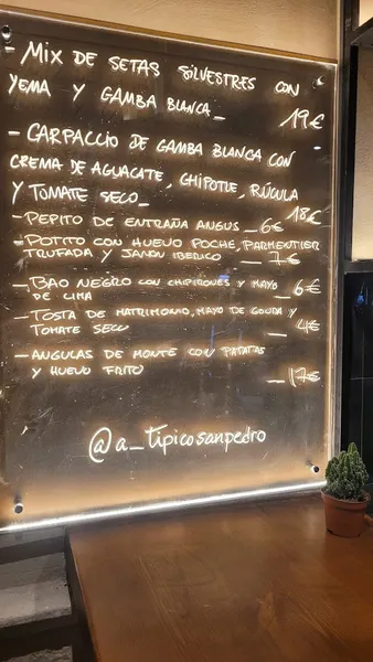 menu 1 of Restaurante Atípico San Pedro