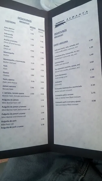 menu 1 of Restaurante Albanta