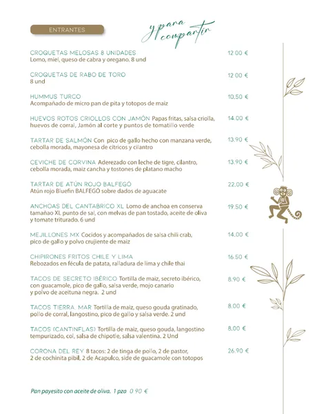 menu 0 of Mextiza Restaurante