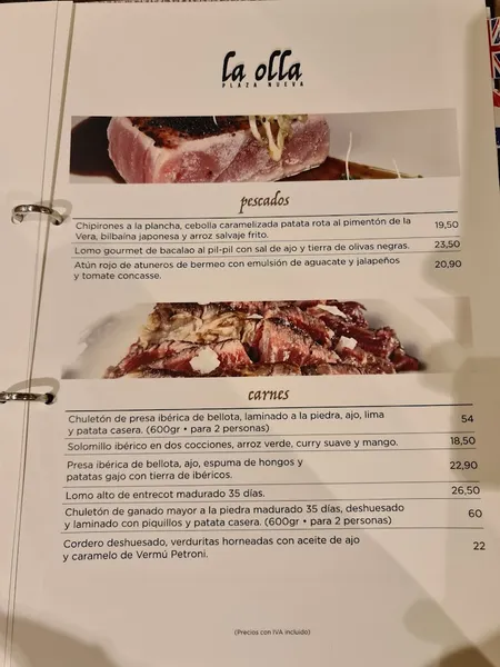 menu 0 of La Olla de la Plaza Nueva