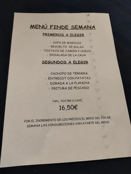 menu 2 of Restaurante Grand Mistral