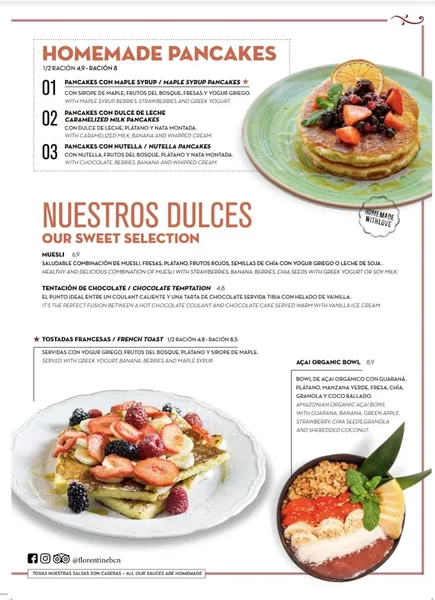 menu 0 of The Florentine Brunch Poblenou