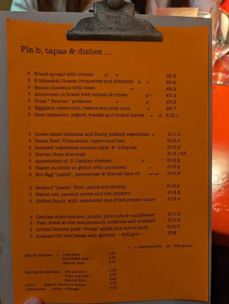 menu 0 of Pla B