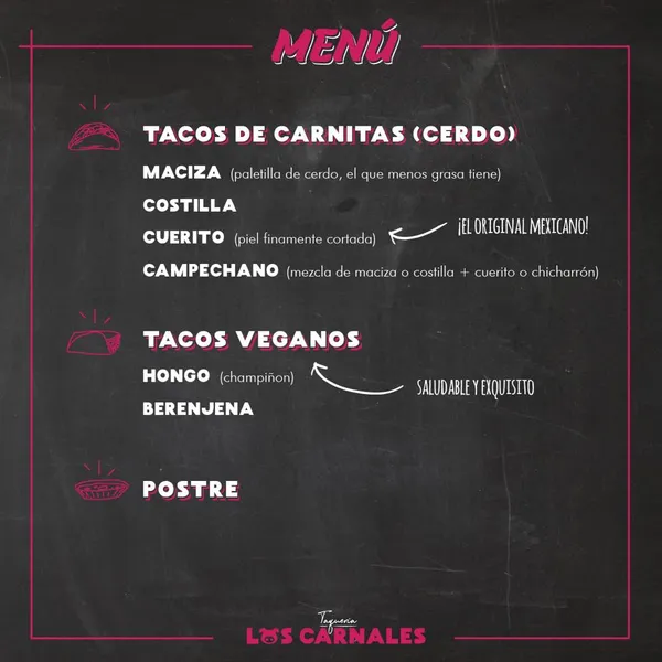 menu 2 of Taquería Los Carnales