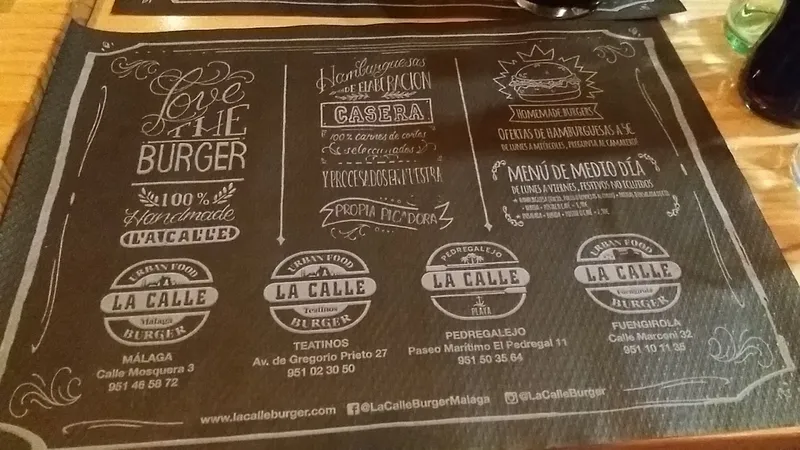 menu 2 of La Calle Burger Teatinos
