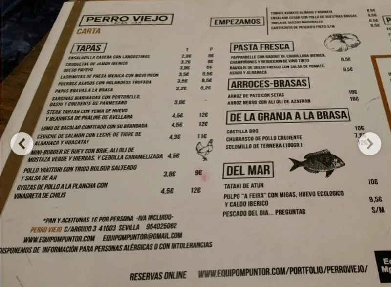 menu 2 of Perro Viejo Tapas Bar