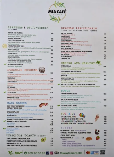 menu 1 of MIA CAFE - Tapas & Bar