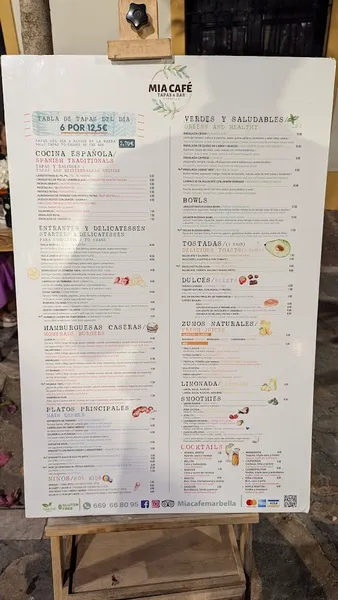 menu 2 of MIA CAFE - Tapas & Bar