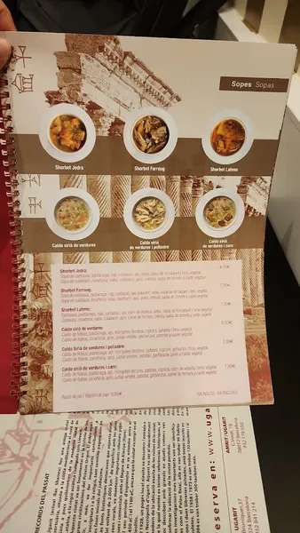 menu 2 of Ugarit Poblenou