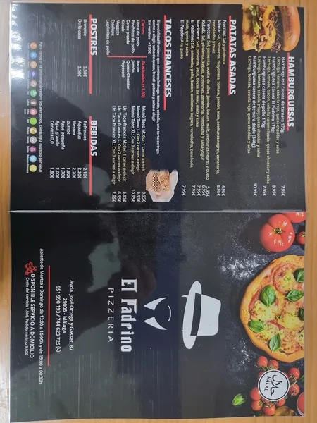 menu 1 of Pizzería El Padrino