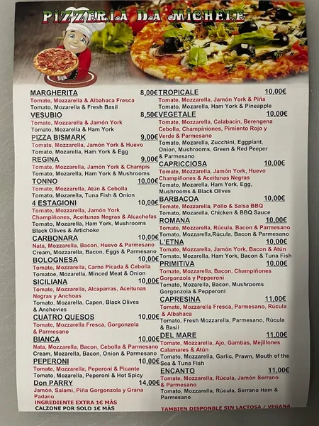 menu 0 of Pizzeria da Michele