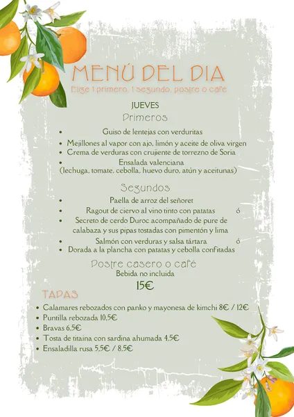 menu 1 of Bar Restaurante miSitio