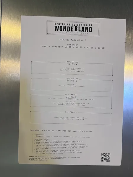 menu 1 of The Kaiten Lab Wonderland