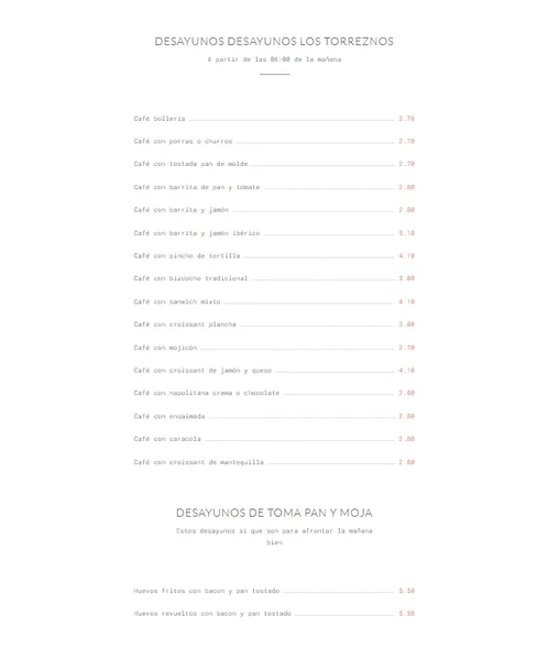 menu 1 of Los Torreznos