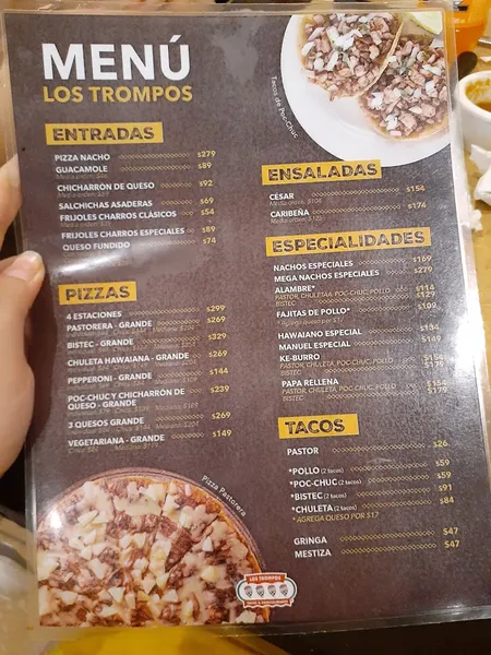 menu 2 of Los Trompos