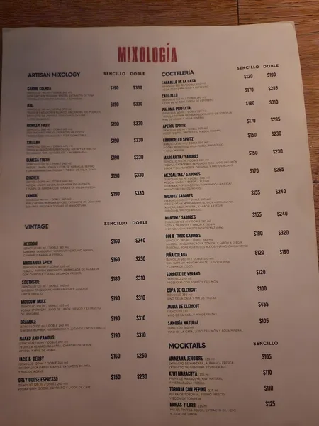 menu 0 of Sonora Grill Mérida