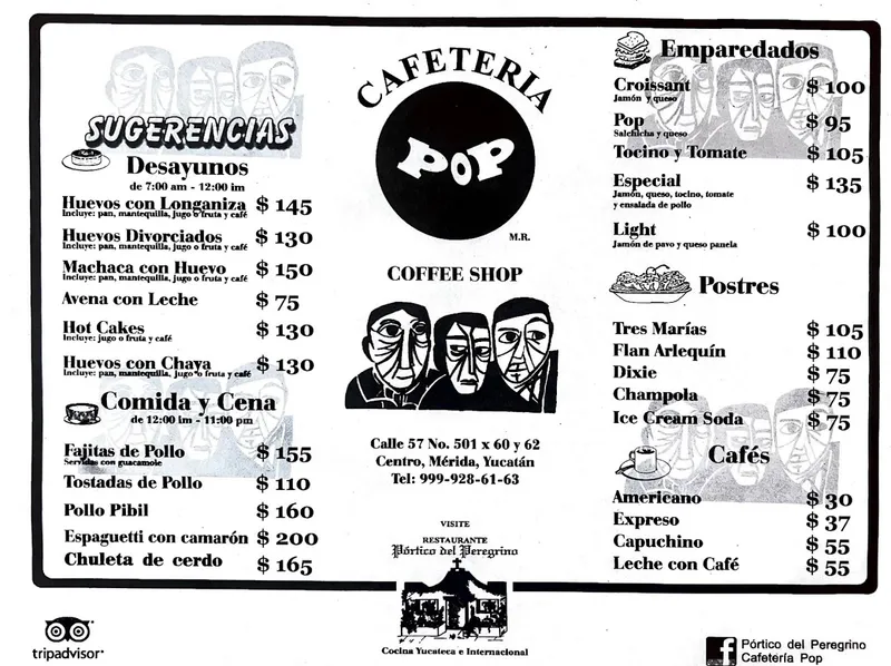 menu 0 of Cafetería Pop y Restaurante Pórtico del Peregrino